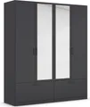 Produktbild: rauch Drehtürenschrank Kleiderschrank Schrank Garderobe Wäscheschrank BARI mit Spiegel mit Schubkästen und modernem Griff in Graumetallic MADE IN GERMANY