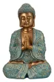 Produktbild: Buddha Figur groß 41,5cm türkis gold betende Hände Dekoration Figur Entspannung