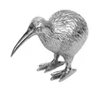 Produktbild: Brillibrum Design Kiwi Tier Deko Figur Vogel Australien Tierfigur Nationalsymbol von Neuseeland Glücksbringer Animal Kiwi Deko Skulptur, Größen Name: 9x9x12cm (HxBxT), Material: Silber