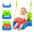 Produktbild: KRUZZEL Babyschaukelsitz Kinderschaukel 3-in-1 Gartenschaukel (Spar-Set, 1-tlg), Rückenlehne, Sicherheitsbügel und Gurt sorgen für stabilen Halt