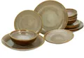Produktbild: CreaTable Tafelservice Geschirr-Set Reactive Nostalgic (12-tlg), 4 Personen, Steinzeug, Service, jedes Stück ist ein Unikat, 12 Teile, für 4 Personen