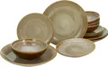 Produktbild: CreaTable, 23674, Reactive Nostalgic Cognac, Tellerset 12-tlg, Steinzeug