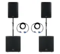 Produktbild: Pronomic Powerstage Concert 1815 2.2 - aktives PA-Set mit 2X 18-Subwoofer und 2X 15-Satelliten - 2600 Watt Gesamtleistung (RMS) - inklusive Distanzrohre und Kabel