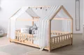 Produktbild: Ticaa Hausbett Kim mit Rausfallschutz aus Kiefer, Kinderbett 90x200, inkl. Tüll-Set, mit Rollrost