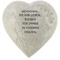 Produktbild: Grab-Dekoration in Herz-Form - verzierter Trauerstein mit Gedenkspruch