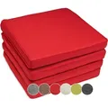 Produktbild: sunnypillow Stuhlkissen 4er Set Stuhlkissen wasserdicht UV-lichtecht BALI, 4er Set 50x50x5cm Rot rot 4er Set 50x50x5cm