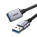 Produktbild: UGREEN Verlängerungskabel USB 3.0 Nylon Stecker auf Buchse zu Aluminium 5 Gbps für Computer, externe Festplatte, Drucker, Maus, Tastatur, Hub, Pendrive (5 m)