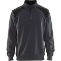 Produktbild: Arbeits-sweatshirt Mit Doppelkragen, Zweifarbig 3353 – Grau/schwarz Xxxl