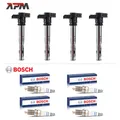 Produktbild: 4x ZÜNDSPULE + 4x BOSCH 0242245576 ZÜNDKERZEN FÜR AUDI A4 VW PASSAT SEAT SKODA