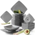 Produktbild: Konsimo® Tafelservice, Grau, Keramik, Quadratisch, 25x2x25 cm, Hergestellt in Europa, Essen & Trinken, Geschirr, Geschirr-Sets, Tafelservice