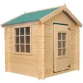 Produktbild: Timbela Kinderspielhaus, Beige, Grün, Holz, 114x121x111 cm, Outdoor Spielzeug, Spielhäuser