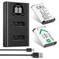 Produktbild: Akku NP-BX1 1300mAh 2-Pack und LCD-Ladegerät passend für Sony NP-BX1 und Sony...