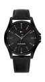 Produktbild: Tommy Hilfiger Uhr mit DREI-Zeiger-Quarzwerkfür Herren mit Schwarzes Lederarmband - 1792190