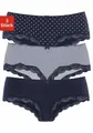 Produktbild: LASCANA Panty (3er-Pack) aus elastischer Baumwolle mit zarter Spitze