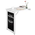 Produktbild: SoBuy Wandklapptisch mit Drop-Leaf Klappbarer Esstisch mit Memo-Board Platzsparender Klapptisch für Küche, Büro und kleine Räume Weiß 50cm x 75cm x 76cm FWT20-W