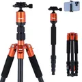 Produktbild: Rollei Compact Traveler No.1 Orange, 143cm Stativ Kamera mit Kugelkopf Leichtes Reisestativ aus Aluminium Fotostativ Kompakt Arca Swiss Kompatibel Kamerastativ & Einbeinstativ für DSLR und Smartphone