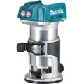 Produktbild: Makita Oberfräse DRT50Z, Akku 18V, 0 - 40mm Hubhöhe, mit Kantenfräsenmodul