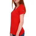 Produktbild: Fruit of the Loom Damen T-Shirt mit V-Ausschnitt mit Vintage-Logo, rot, M