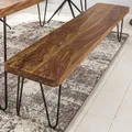 Produktbild: FineBuy Sitzbank Massiv 180cm Esszimmerbank Holzbank Küchenbank Holz