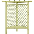 Produktbild: vidaXL Eckpergola mit Bank 130×130×197 cm Kiefernholz Imprägniert - Grün