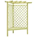 Produktbild: vidaXL Kiefernholz Imprägniert Eckpergola mit Bank Gartenbank Sitzbank Gartenpergola Holzpergola Rankgitter Rankhilfe Pergola 130x130x197cm