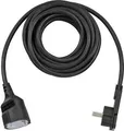 Produktbild: brennenstuhl H05VV-F 3G1,5 - Spannungsversorgungs-Verlängerungskabel - CEE 7/4 (W) bis CEE 7/4 (M) gewinkelt - 5,0m - Schwarz (1168980050)