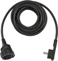 Produktbild: Verlängerungskabel mit Winkel-Flachstecker 5m H05VV-F3G1,5 schwarz 1168980050