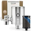 Produktbild: Alb Filter Duo Active Trinkwasserfilter Edelstahl Natur – Wasserfilter Wasserhahn für sauberes Trinkwasser – Filtration von Schadstoffen, Mikroplastik, Chlor & mehr – Filtersystem Made in Germany