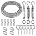 Produktbild: CHRORINE 24 Stück Garten Drahtseil Kit 304 Edelstahl M5 Spannschnall spanner Kabel Seil Drahtseil Fingerhut