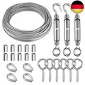 Produktbild: CHRORINE 24 Stück Garten Drahtseil Kit 304 Edelstahl M5 Spannschnall spanner