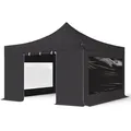 Produktbild: TOOLPORT  4x4m Stahl Faltpavillon, inkl. 4 Seitenteile, schwarz - (600089)
