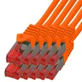Produktbild: 10 x 0,25m CAT.5 Gigabit Patchkabel Netzwerkkabel orange LAN Netzwerk Kabel CAT5