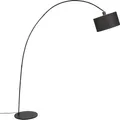 Produktbild: QAZQA - Modern Intelligente moderne Bogenlampe schwarz inkl. A60 Wifi - Vinossa Dimmer I Dimmbar I Wohnzimmer - Stahl Länglich - LED geeignet E27