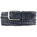 Produktbild: BELTINGER Ledergürtel Flecht-Gürtel aus Vollrindleder 3,5 cm - Flecht-Ledergürtel für Damen (1-St) blau|silberfarben 90 cm (Gesamtlänge 105 cm)