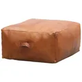 Produktbild: Vintage Sitzkissen Hocker Pouf Sitzhocker Fußhocker Sitzsack Sitzpouf Leder 60c