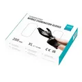 Produktbild: EUROPAPA Nitril-Handschuhe Medical Einmalhandschuhe Untersuchungshandschuhe (200, puderfrei ohne Latex, Gummihandschuhe, EN455 EN374) unsteril latexfrei disposible gloves schwarz XL