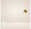 Produktbild: s.luce Stehlampe Ball Bogenlampe mit Marmorfuß modern Weiß/Gold