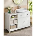 Produktbild: KIMENICH Waschbeckenunterschrank, Badezimmer Unterschrank, Waschtischunterschrank mit Schublade, 3 verstellbare Ablagen, 2 Türen, 30 x 90 x 60 cm - Weiß