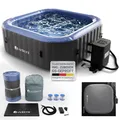 Produktbild: JUSKYS® Whirlpool SpaLuxe – Aufblasbar, Outdoor & Winterfest, 130 Sprudeldüsen, 3000W, PVC laminiert, Grau/Blau