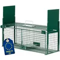 Produktbild: ITA Lebendfalle 5067 61x23x21 cm - Wetterfeste & Zuverlässige Falle für Ratten, Marder, Siebenschläfer und ähnlich große Tiere - Rattenfalle Marderfalle - Fertig Montiert, Bissschutz, Tragegriff