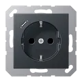 Produktbild: Jung A1520-18CANM Schutzkontakt-Steckdose 16 A, mit USB-Ladegerät 1 x Typ C, SAFETY+, Serie A, anthrazit matt
