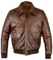 Produktbild: baallo FIVESTAR Leather Herren A2 Lederjacke Air Force Echtleder Bomberjacke Basic Luftwaffe Braun Distressed Aviator Jacke (Flight Jacke)