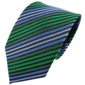 Produktbild: TigerTie Designer Krawatte grün blau schwarz silber gestreift - Binder Tie
