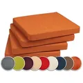 Produktbild: sunnypillow Stuhlkissen 4er Set Kissen 40 x 40 x 5 cm, Sitzkissen Sitzauflage für Stühle, Bänke orange 5 cm