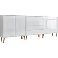 Produktbild: Mid.you Sideboard Mailand Set 5 + HF, Weiß, Weiß Hochglanz, Holzwerkstoff, 6 Fächer, 4 Schubladen, 237x86x33 cm, Made in Germany, erweiterbar, stehend, Wohnzimmer, Kommoden & Sideboards, Sideboards