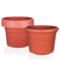 Produktbild: BigDean 6X Blumentopf Ø 35 cm Farbe Terrakotta Kunststoff Pflanztopf Containertopf Übertopf Pflanzkübel rund 35 x 25 cm