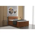 Produktbild: Boxspringbett Mit Bettkasten Und Matratze + Topper Sevilla Stoff Riviera Grün 200x200 Cm