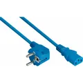 Produktbild: Kabelmeister Netzkabel Schutzkontakt-Stecker Typ E+F (90° gew.) an Kaltgeräte-Buchse C13, blau, 1,0 (3 m) (SK0130-B030)