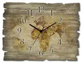 Produktbild: ARTLAND Wanddeko Wanduhr ohne Tickgeräusche aus Holz Quarzuhr 40x30 cm Rechteckig Lautlos Weltkarte Kontinente Länder Retro Vintage Originell T9NI