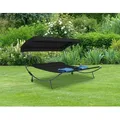 Produktbild: Gardenson Doppelliege, Schwarz, Metall, Textil, 130x137x200 cm, Räder am Kopfende, Kissen, verstellbares Dach, Gartenmöbel, Gartenliegen